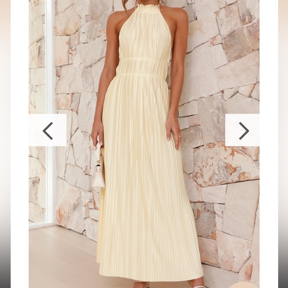 Billy J Frances Maxi Dress - Halter Neck, Pale Yellow